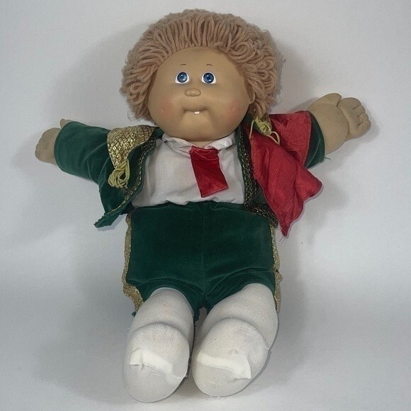 Cabbage Patch Kid Curly Hair One Tooth, CPK Clothes, Signed Xavier Roberts 1985 - Picture 1 of 8